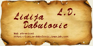 Lidija Dabulović vizit kartica
